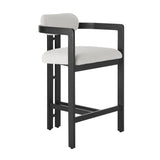 Jazmin - 3-Piece Outdoor Counter Height Bistro Dining Set - White / Black