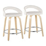 Grotto - 31" Upholstered Fixed-Height Counter Stool (Set of 2) - Natural Wood Base