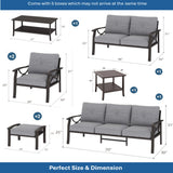 Patio Furniture Set With Coffee Table And Cushions For Backyard