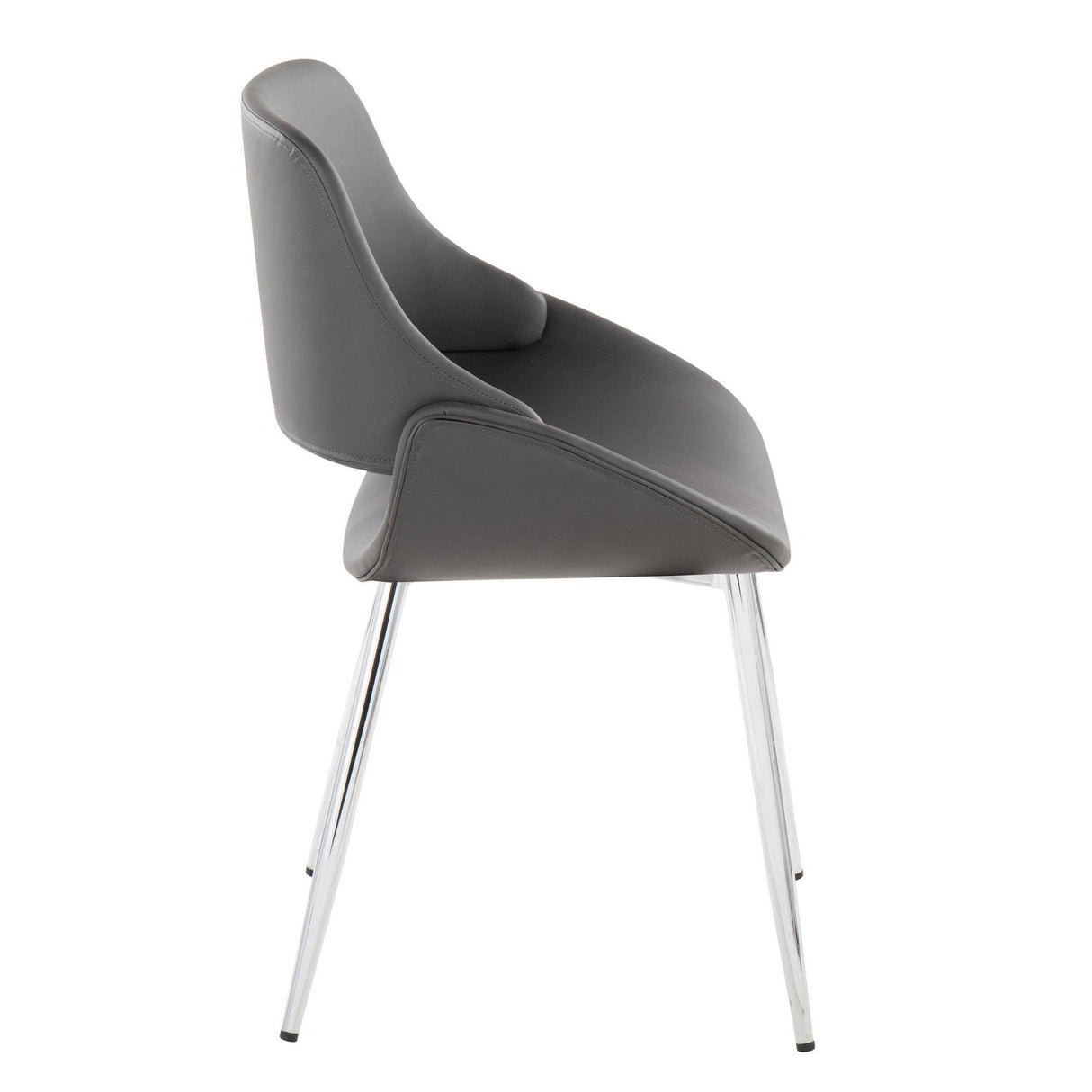 Fabrizzi - Mid-Century Modern Accent / Dining Chair (Set of 2) - Chrome Metal