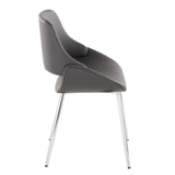 Fabrizzi - Mid-Century Modern Accent / Dining Chair (Set of 2) - Chrome Metal