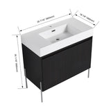 Freestanding Bathroom Vanity With Resin Sink And Storage Cabinet
