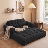 2 Seater Modular Corduroy Sofa With Chaise Lounge For Living Room