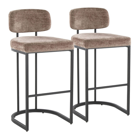 Demi - Fixed-Height Barstool (Set of 2) - Black Metal Base