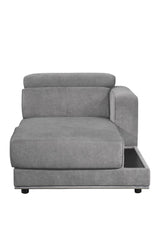 Alwin - Modular Rf Chaise - Dark Gray Fabric