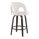 Ava - Upholstered Fixed-Height Barstool (Set of 2) - Walnut Glazed Wood Base