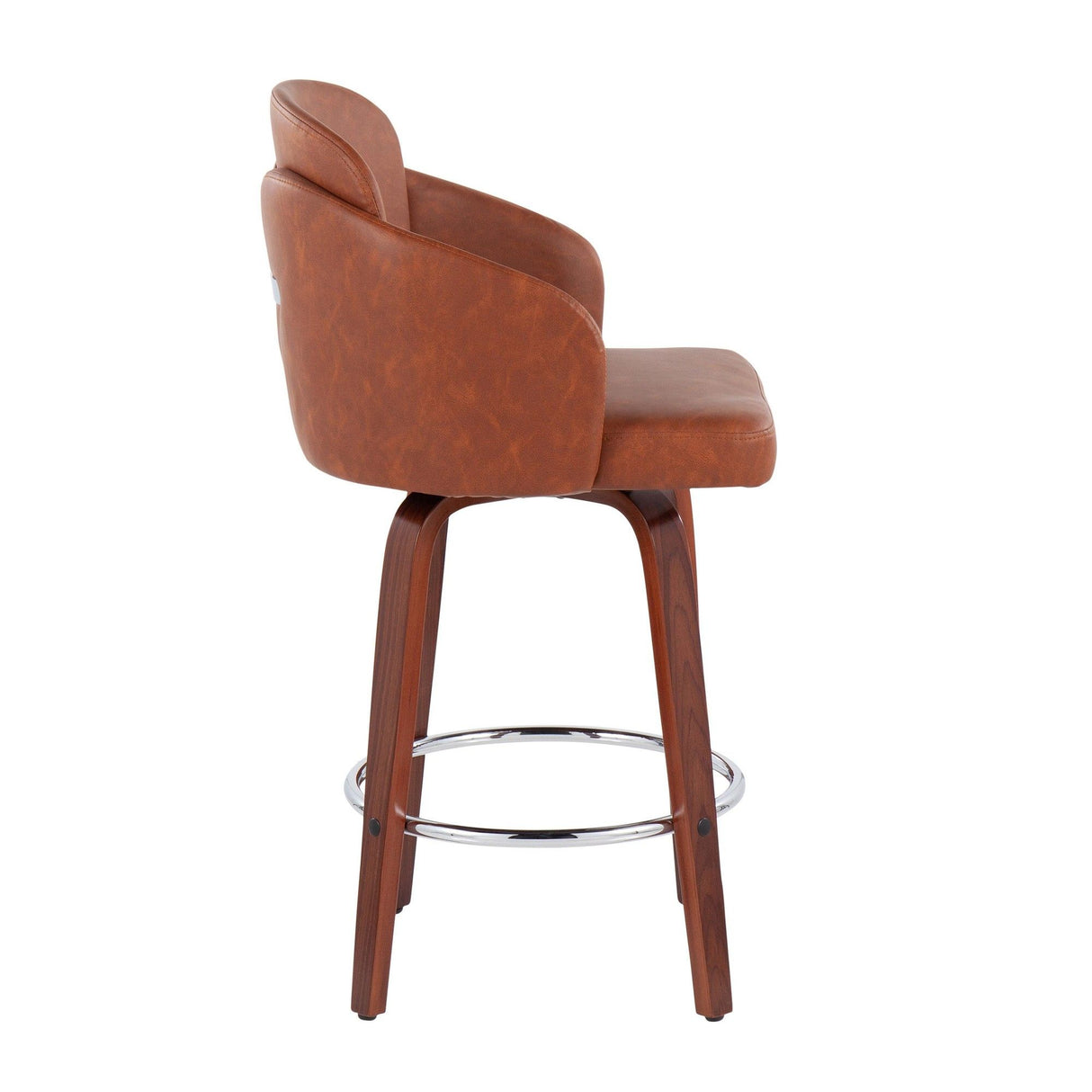 Dahlia - Contemporary Counter Stool (Set of 2) - Walnut Wood