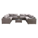 Modern Patio Rattan Sectional Set With Cushions