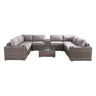 Modern Patio Rattan Sectional Set With Cushions