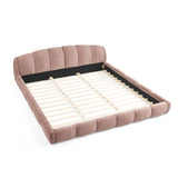 Upholstered Platform Bed Frame, Low Profile Floor Bed, No Box Spring Required