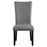 Caralin - Side Chair (Set of 2) - Gray Synthetic Leather & Black