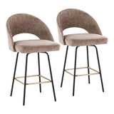 Renee - Upholstered Fixed-Height Counter Stool (Set of 2) - Black Metal