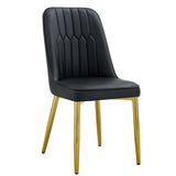 Modern Dining Chairs With Metal Legs And Simple Line Design On Backrest