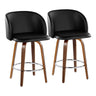 Fran - 35.5" Fixed-Height Counter Stool (Set of 2) - Walnut Wood