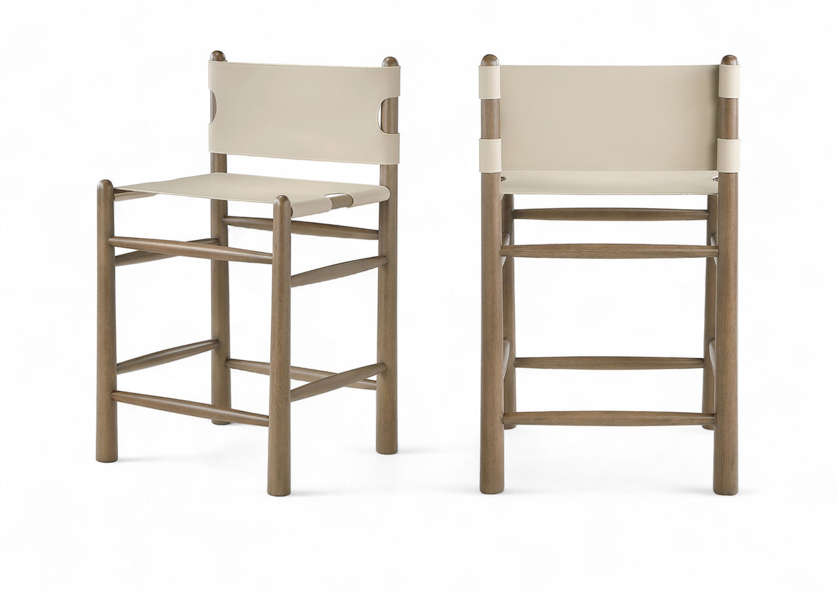 Santos - Upholstered Counter Stool With Stained Brown Base