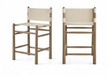Santos - Upholstered Counter Stool With Stained Brown Base