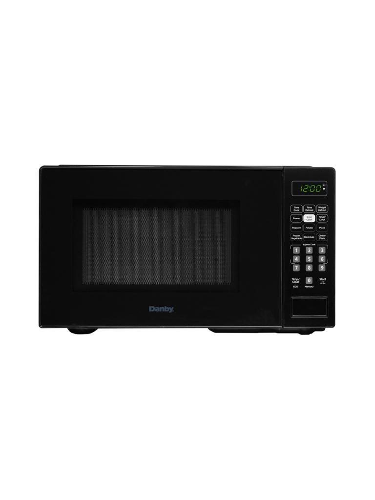 Danby DBMW0721BBB 0.7 cu. ft. countertop microwave in black, front view