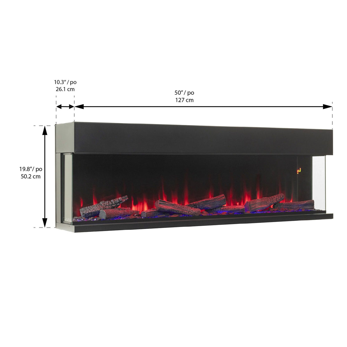 Multi Sided Electric Fireplace, With 5000 Btu Heating