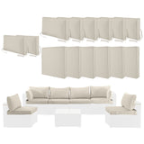 Cushion Covers For 7 Piece Wicker Sectional Sofa, 14 Pack Seat And Back Slipcovers With Zipper