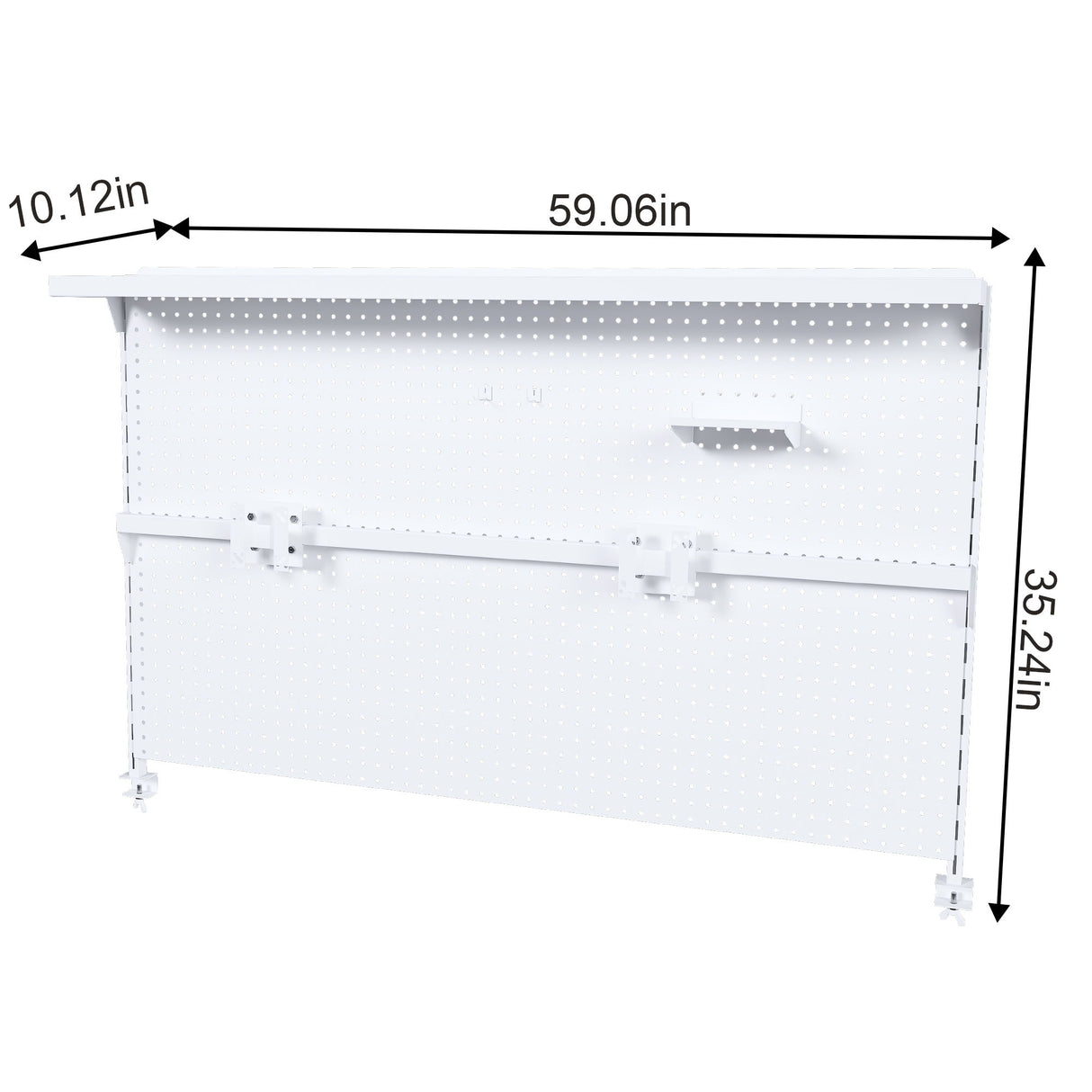 Clamp On Desk Pegboard With Single Monitor Stand