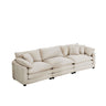 Mid-Century Modern 3 Seater Sectional Sofa With Arm And Throw Pillows