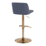 Toriano - Adjustable Barstool (Set of 2) - Gold Base