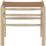 Santos - Faux Leather Upholstered Bench - Natural Frame