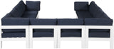 Nizuc - Outdoor Patio 10 Piece Modular Sectional With White Frame