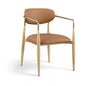 Ronda - Vegan Leather Upholstered Dining Arm Chair - Natural Legs