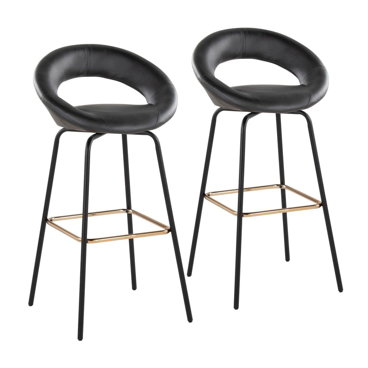 Posh - Fixed-Height Barstool (Set of 2) - Black Metal