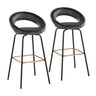 Posh - Fixed-Height Barstool (Set of 2) - Black Metal