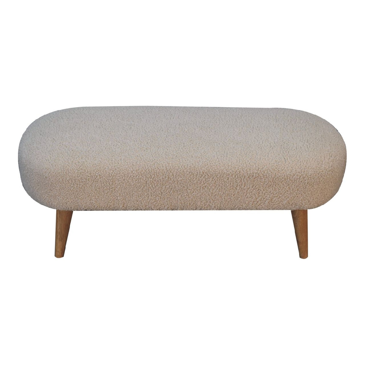 Boucle Hallway Bench - Cream
