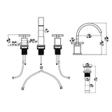 2 Handle Widespread Bathroom Faucet With Pop Up Drain And 2 Water Supply Lines - Brushed Nickel