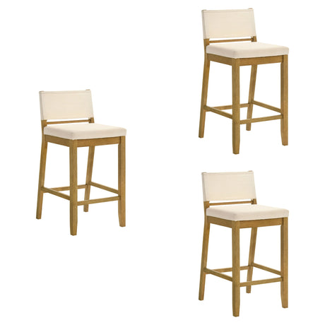 Yaneli - Contemporary Natural Wood Bar Height Kitchen Bar Stool