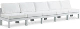 Nizuc - Outdoor Patio 5 Seat Modular Armless Sofa With White Frame