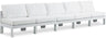 Nizuc - Outdoor Patio 5 Seat Modular Armless Sofa With White Frame
