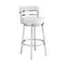 Titana - Swivel Faux Leather And Brushed Stainless Steel Bar Stool