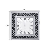 Nysa - Wall Clock - Mirrored & Faux Crystals