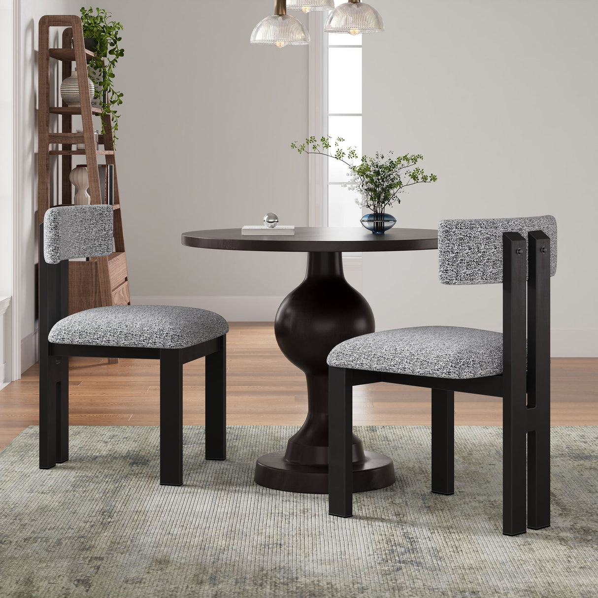 Modern Upholstered Armless Dining Chairs With Metal Legs