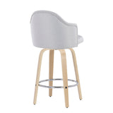 Ahoy - Mid Century Modern Fixed Height Counter Stool With Round Footrest (Set of 2)