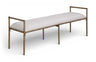 Axis - Linen Textured  Beige Fabric Upholstered Bench