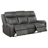 Forrest - Motion Reclining Sofa Comfort With Elegant Tufting And Wide Track Arms - Gray