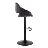 Fabrizzi - Adjustable Barstool With Rounded T Footrest (Set of 2) - Black Metal