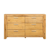 6 Drawer Dresser - Natural Wood / Brown