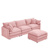Modular L-Shaped Sectional Sofa With Movable Ottoman