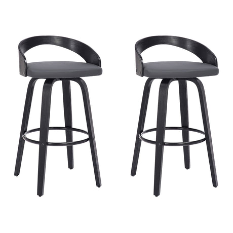 Sonia - 26" Counter Height Swivel Bar Stool - Black Wood