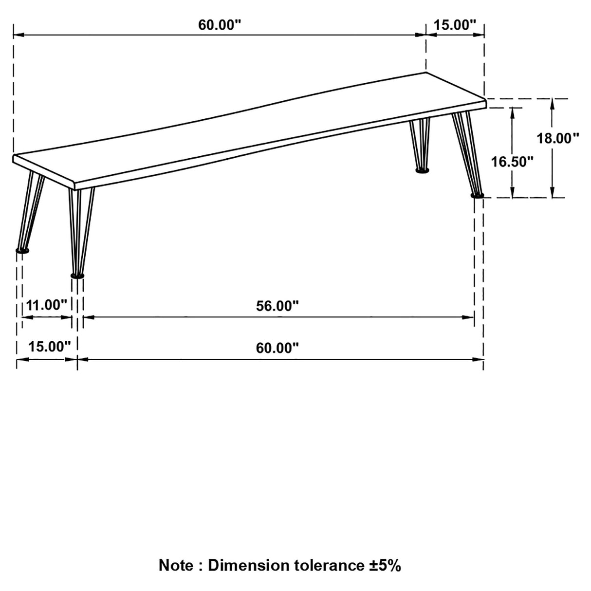 Zora - Dining Bench - Natural
