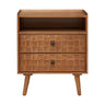 Nightstand With Charging Station, 2 Drawer Bedside Table With Shelf And USB / AC Ports