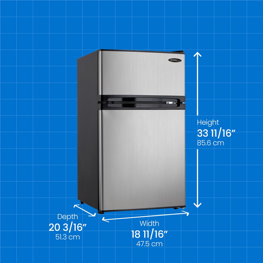 Danby DCR031B1BSLDD compact fridge dimensions diagram
