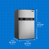 Danby DCR031B1BSLDD compact fridge dimensions diagram